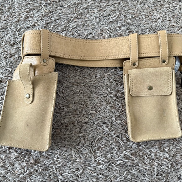 Free people belt. Tool belt look. Size small. Leather suede. Beige color. - Picture 3 of 10